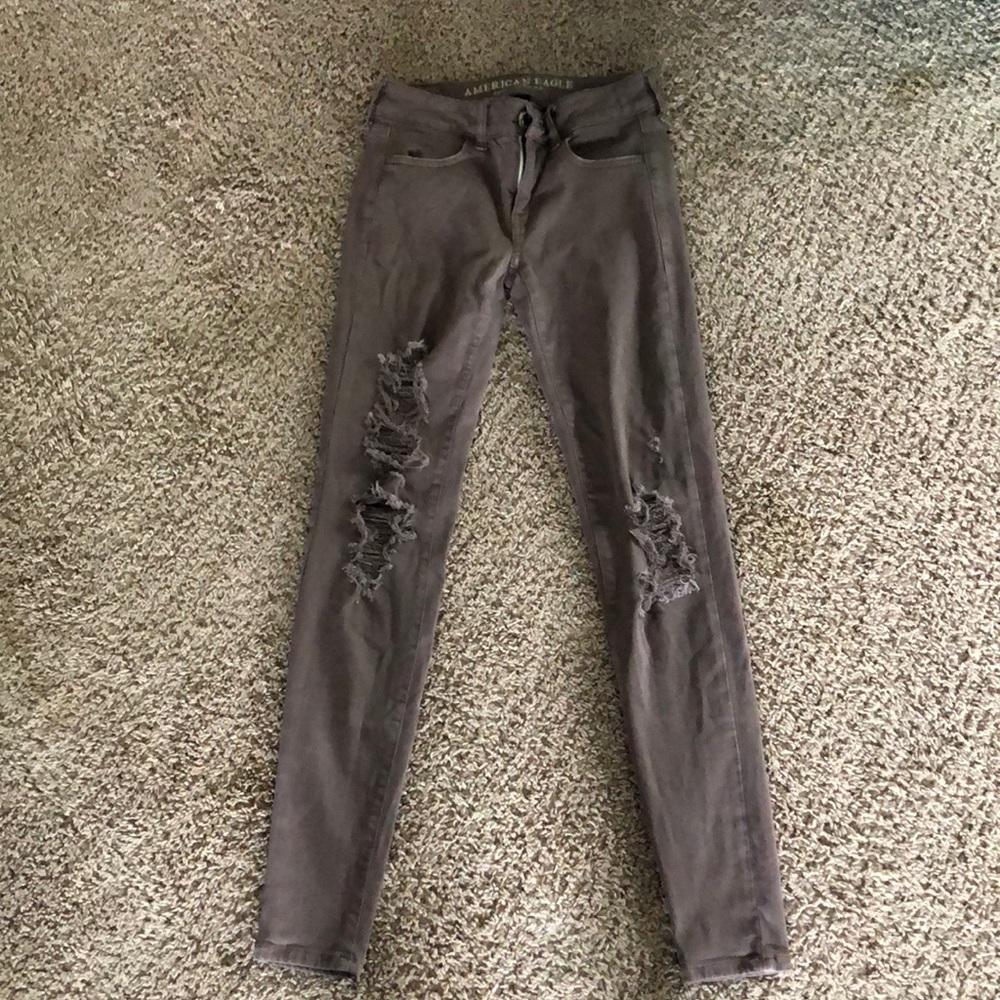 purple(ish) holy skinny jeans